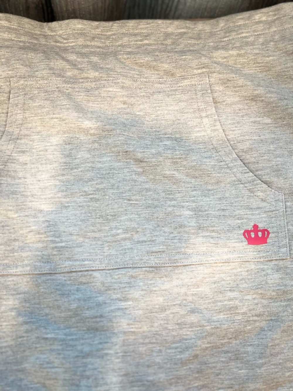 Juicy Couture Light Gray Skirt Kangaroo Pockets with Pink Crown Accent - Picture 4 of 10